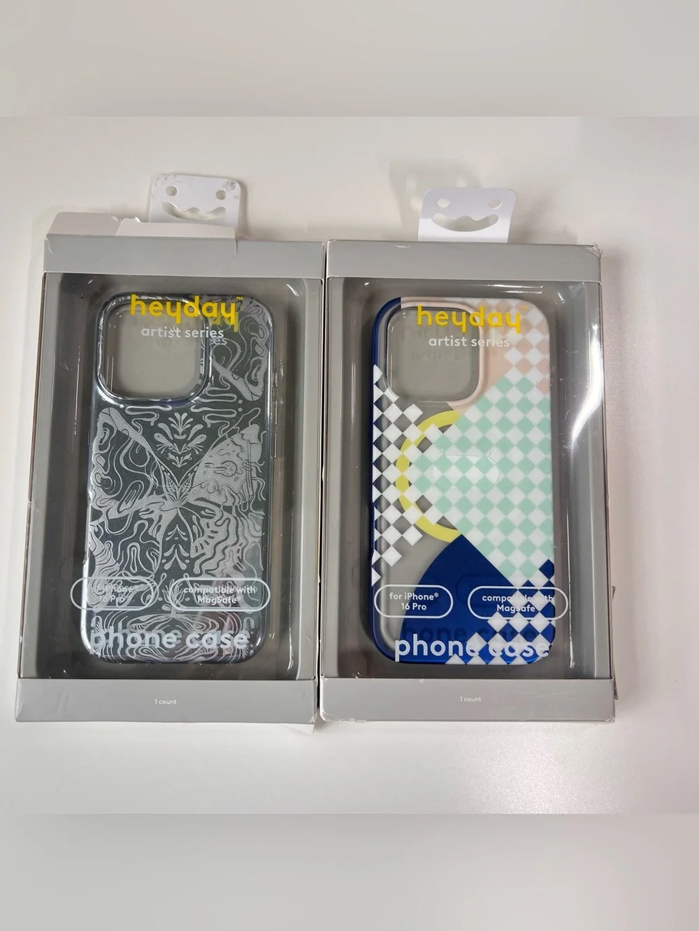 Bundle of 2 NWT heyday iPhone 16 Pro Cases MagSafe Butterfly Checkered